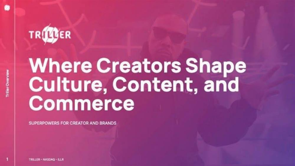 Triller pitch deck, cover slide