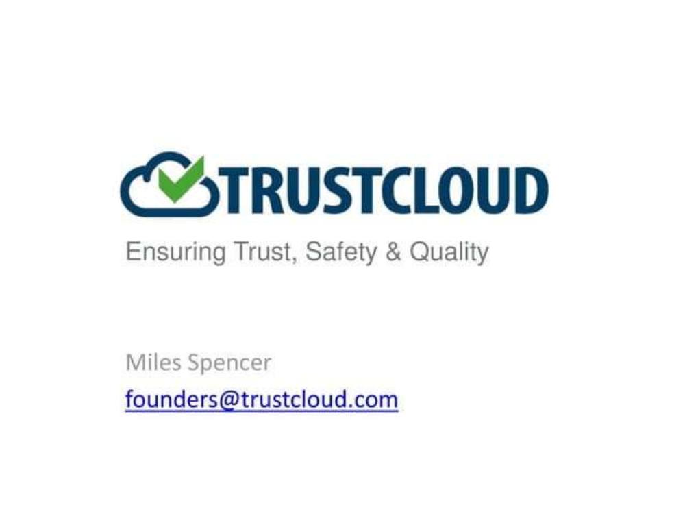 TrustCloud pitch deck, cover slide