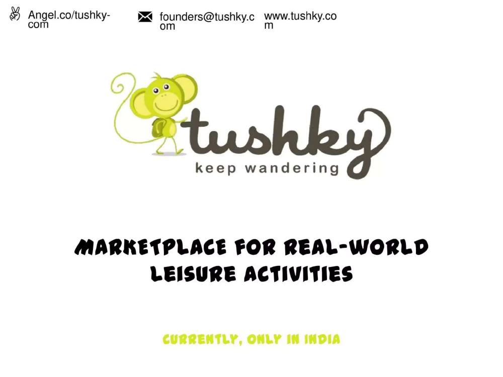 Tushky pitch deck, cover slide