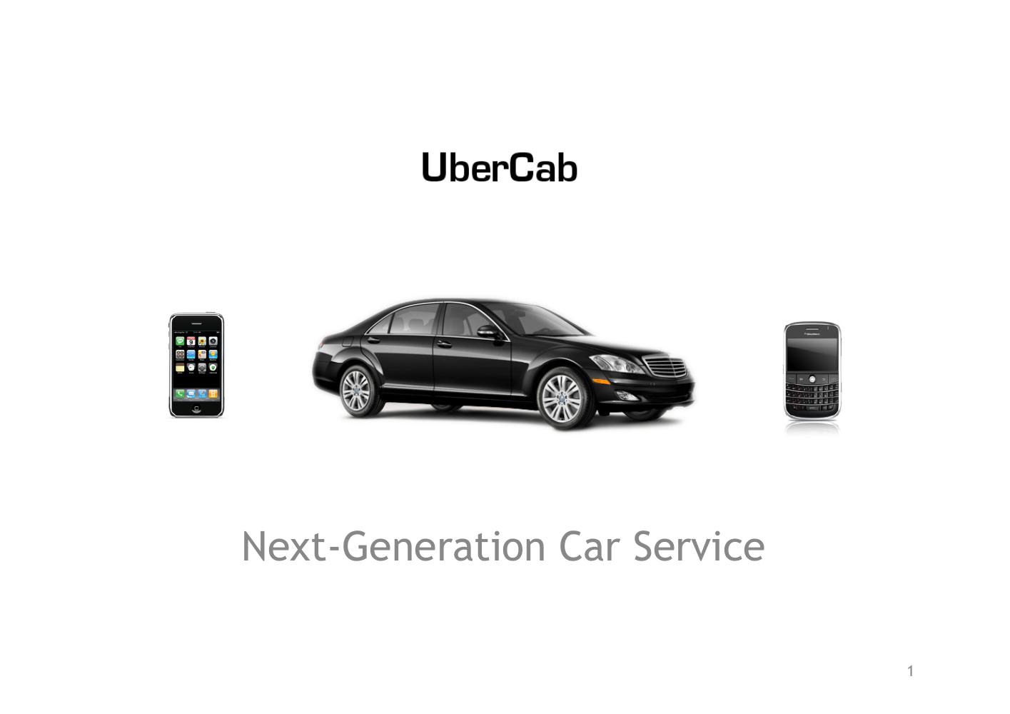 Uber pitch deck, cover slide