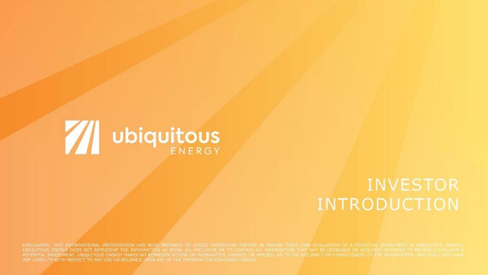 Ubiquitous Energy pitch deck, cover slide