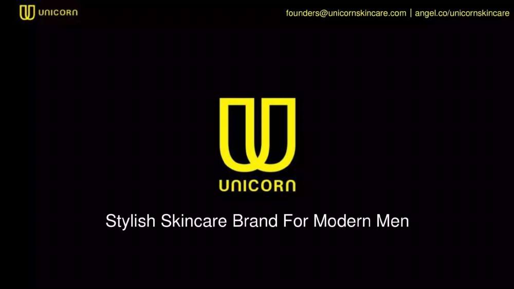 Unicorn pitch deck, cover slide