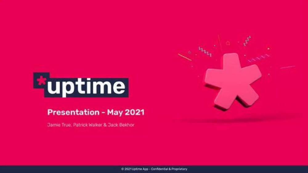 Uptime pitch deck, cover slide