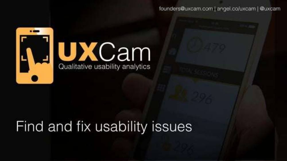 UXCam pitch deck, cover slide