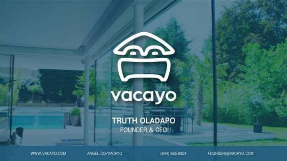 Vacayo pitch deck, cover slide