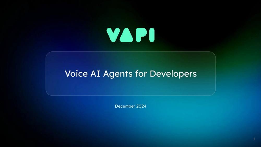Vapi pitch deck, cover slide