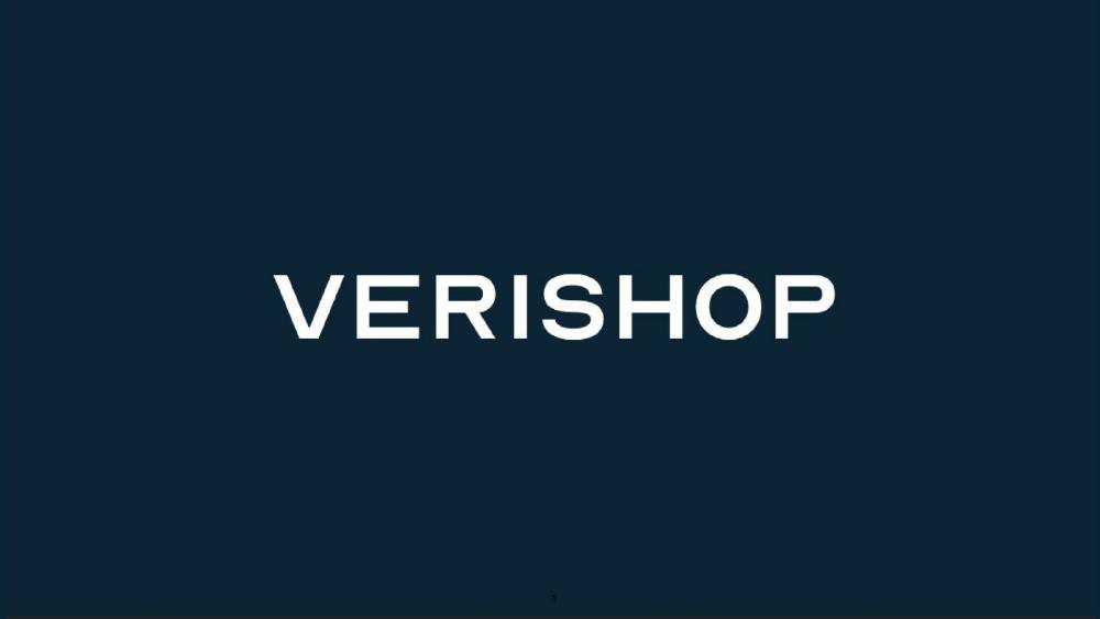 Verishop pitch deck, cover slide