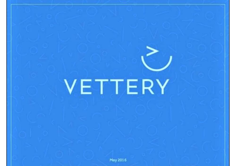 Vettery pitch deck, cover slide