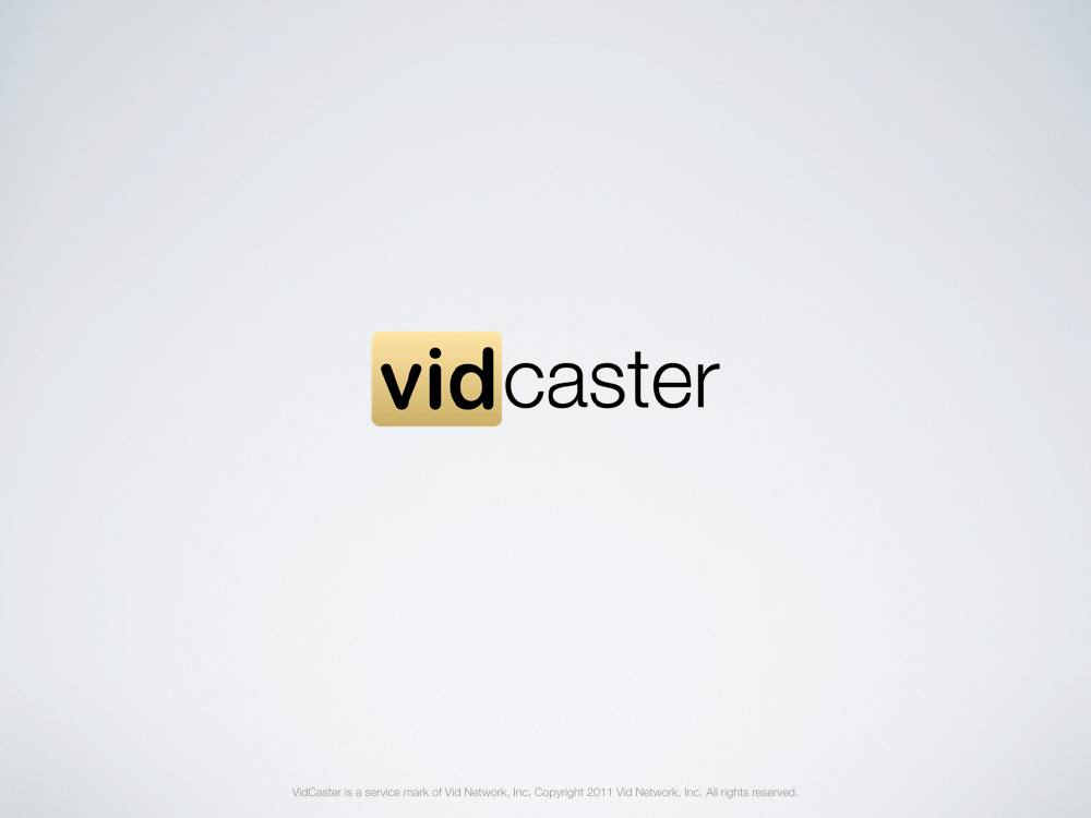 Vidcaster pitch deck, cover slide