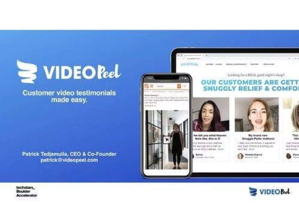 VideoPeel pitch deck, cover slide