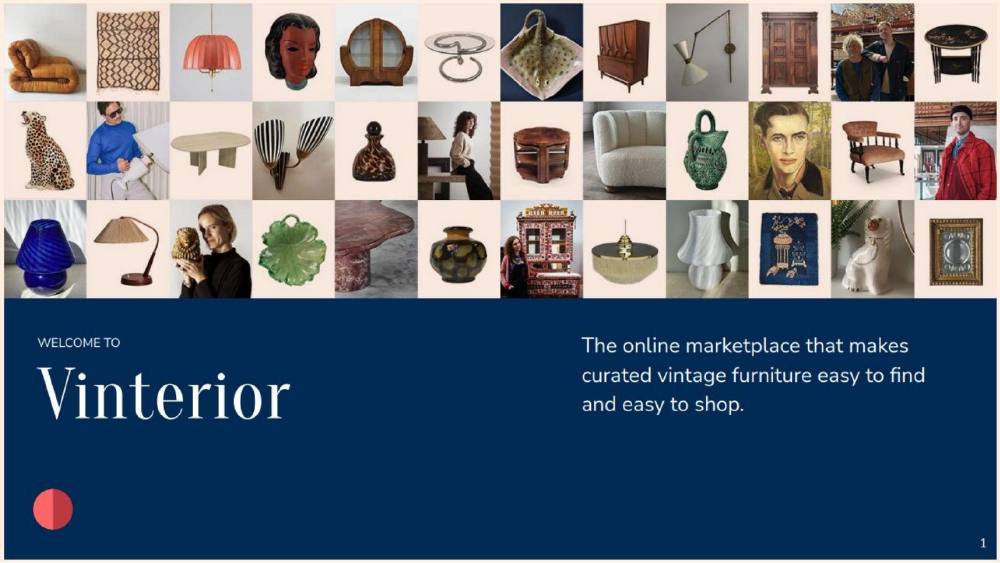 Vinterior pitch deck, cover slide