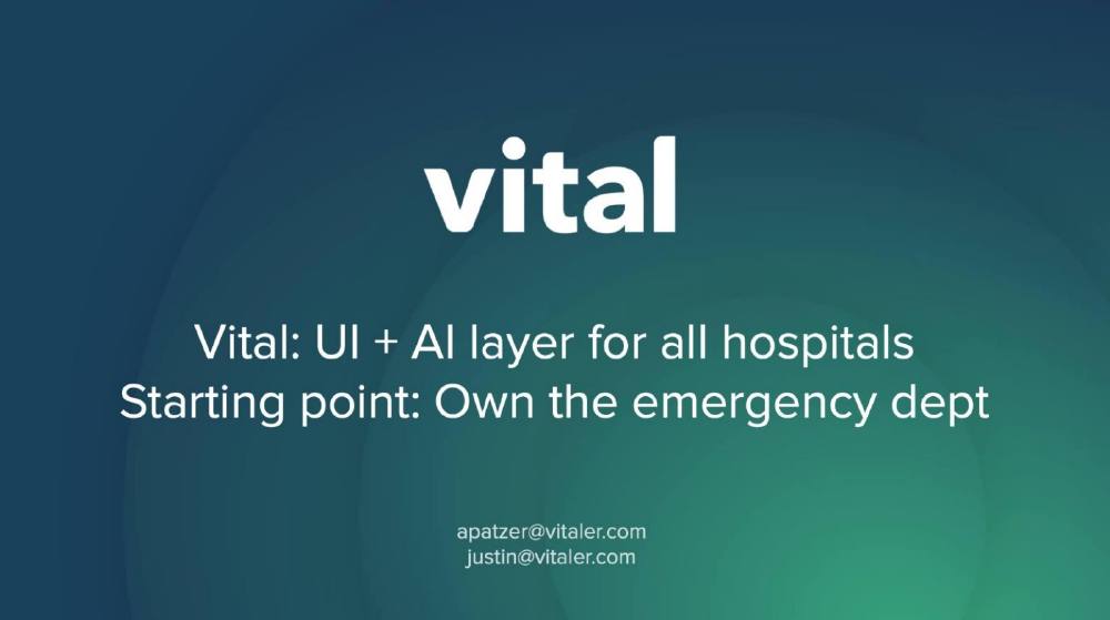 VITAL pitch deck, cover slide