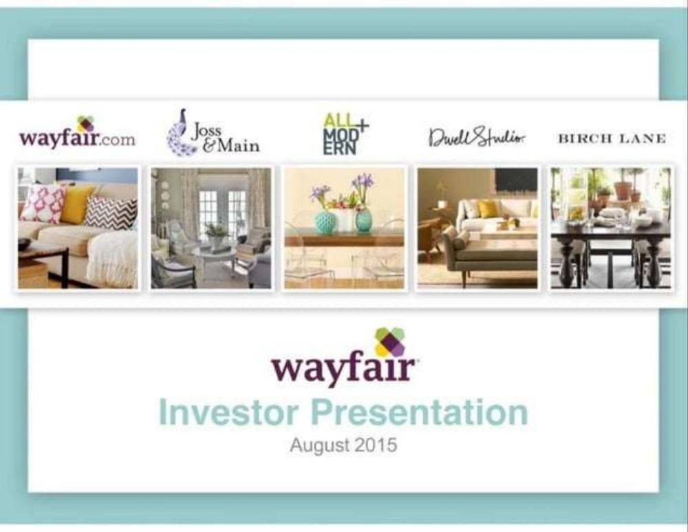 Wayfair pitch deck, cover slide