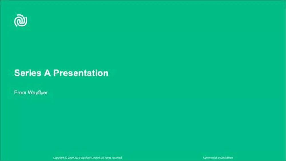 Wayflyer pitch deck, cover slide