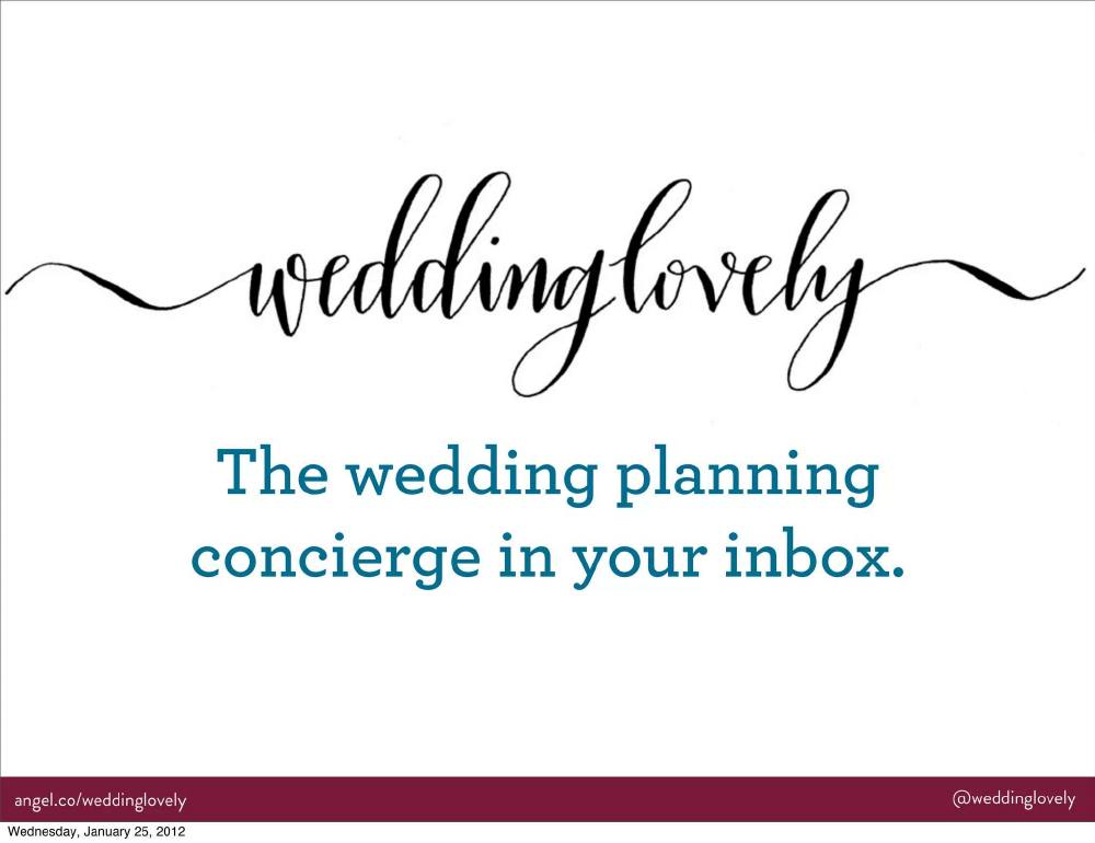 WeddingLovely pitch deck, cover slide