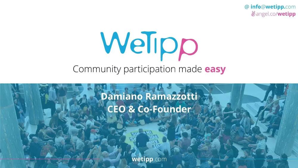 Wetipp pitch deck, cover slide