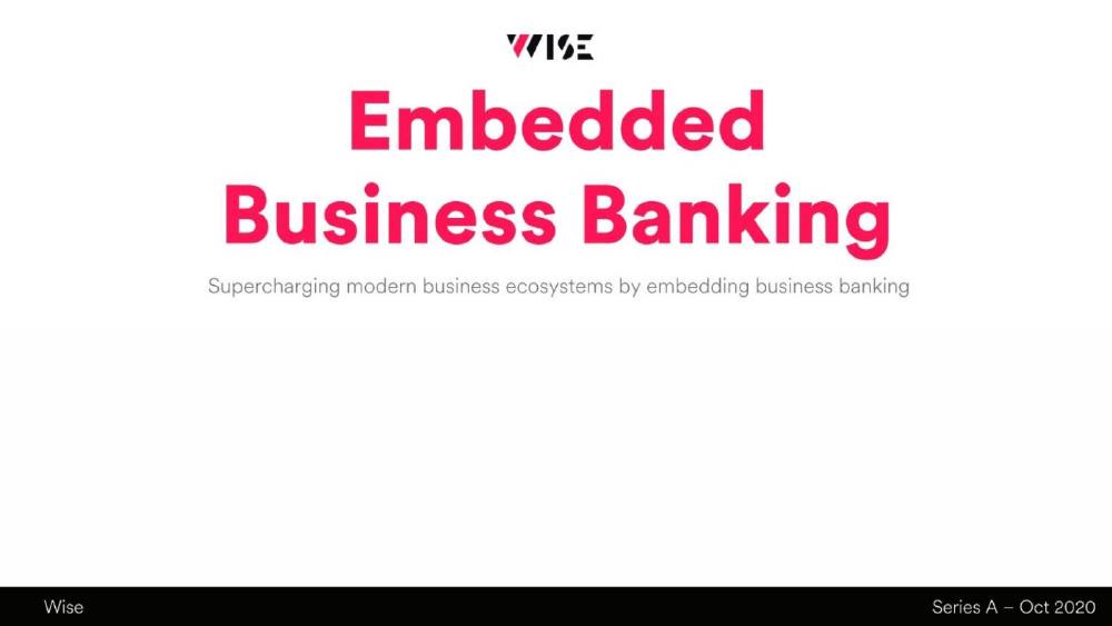 WISE pitch deck, cover slide