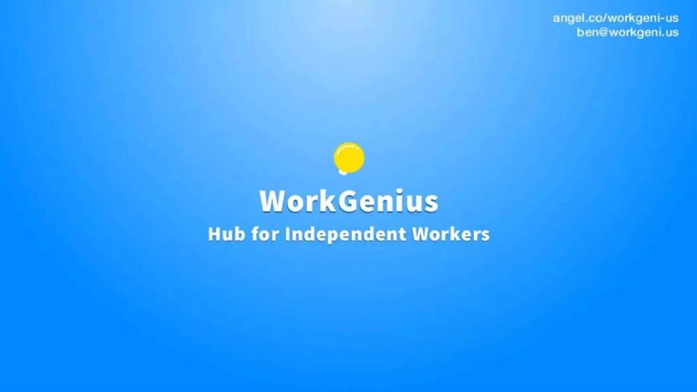 WorkGenius pitch deck, cover slide