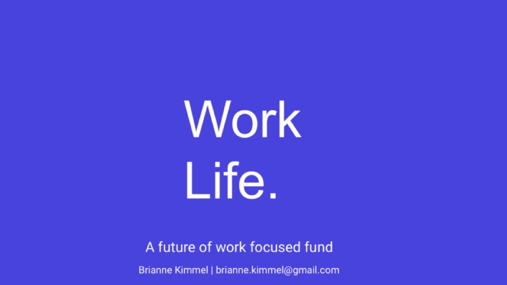 WorkLife Fund 1 pitch deck, cover slide