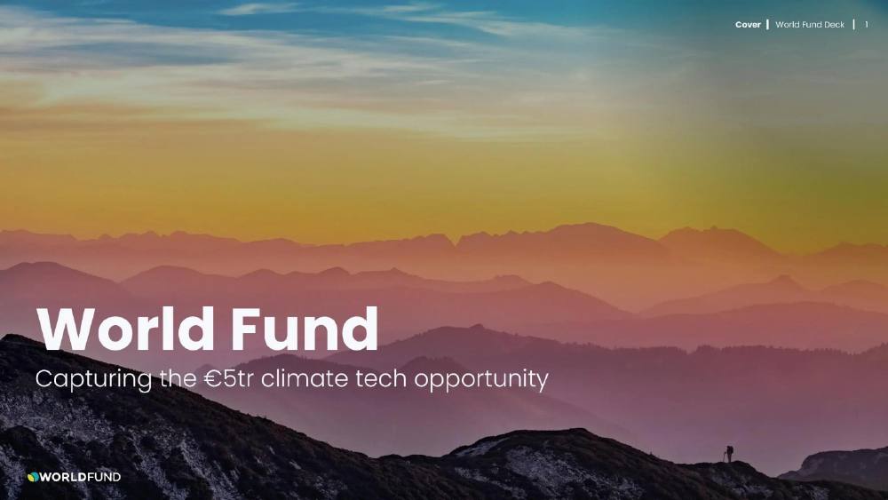 World Fund pitch deck, cover slide
