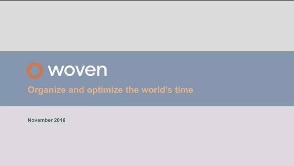 Woven pitch deck, cover slide