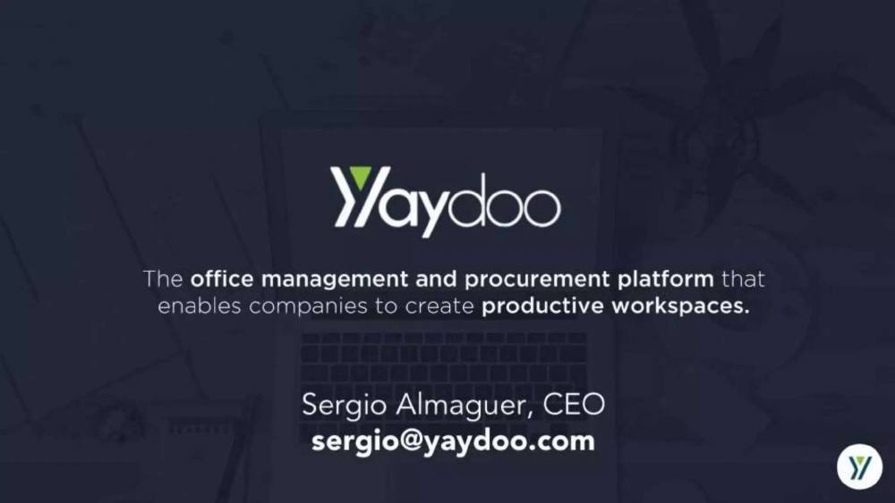 Yaydoo pitch deck, cover slide