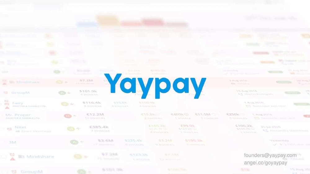 YayPay pitch deck, cover slide