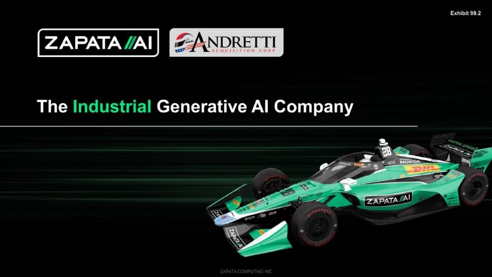 Zapata AI SPAC pitch deck, cover slide